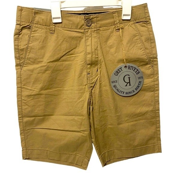 Grey Rivets Men’s Classic Fit Flat Front Shorts - Picture 1 of 6